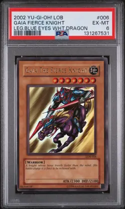 Yu-Gi-Oh! Gaia The Fierce Knight - PSA 6 - LOB-006 - Ultra Rare Legend Blue Eyes - Image 3