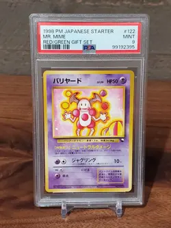 PSA 9 Mr. Mime 122 Red/Green Gift Set Vending Japanese Starter Pokemon Card - Image 1