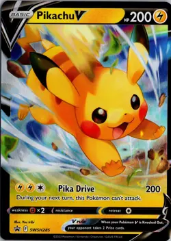 Pikachu V - SWSH285 - Pokemon Sword & Shield Promo Ultra Rare Holo Card NM - Image 1
