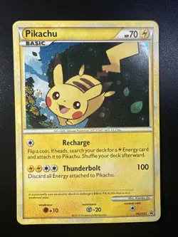 Pokemon TCG Pikachu HGSS03 Black Star Promos Holo Card Light Play Condition - Image 1