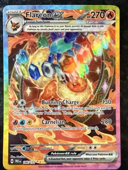 Pokemon TCG Flareon EX Prismatic Evolutions Card 146/131 Sir Illustration Rare - Image 1