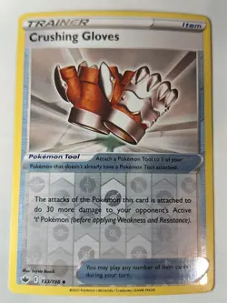 Crushing Gloves - 133/198 SS Chilling Reign Reverse Pokemon Holo Foil Nice! - Image 1