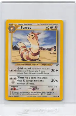 FURRET 35/111 - Neo Genesis - VINTAGE WOTC Pokemon Card - Unlimited - LP - Image 1