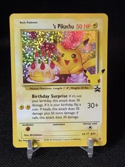 Pokemon Pikachu TCG Birthday Celebrations Holo Rare Card #24 NM Condition - Image 1