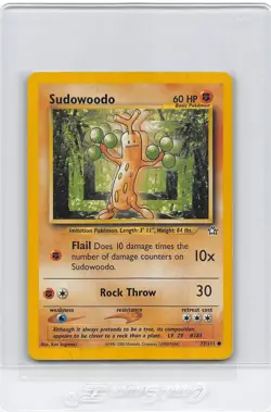 SUDOWOODO 77/111 - UNLIMITED - Neo Genesis Set - VINTAGE WOTC Pokemon Card - LP - Image 1