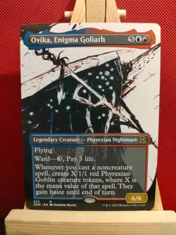 Ovika, Enigma Goliath (Borderless) - Phyrexia: All Will be One - NM - MTG - Image 1
