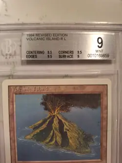 MTG Volcanic Island BGS 9 Beckett Revised 1994 grades 8.5, 9.5, 9.5, 9 - Image 2