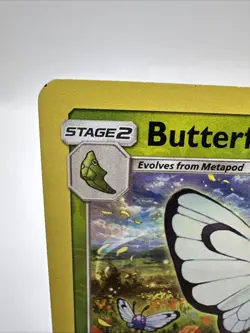 Pokemon Butterfree 3/149 Sun Moon Reverse Holo (miscut) L/R line up dot visible - Image 2