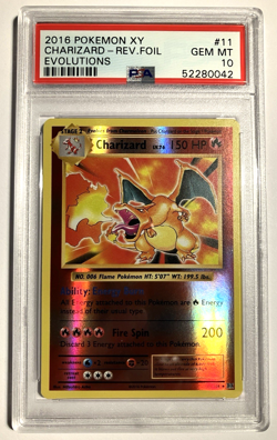 2016 Pokemon XY Evolutions CHARIZARD - Rev Holo #11 PSA 10 Gem Mint Reverse - Image 1
