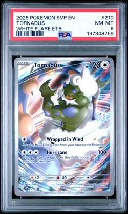2025 POKEMON SVP EN-SV BLACK STAR PROMO #210 TORNADUS PSA 8 - Image 1