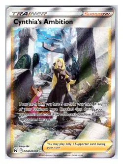 Pokemon TCG - Cynthia's Ambition - Crown Zenith: Galarian Gallery GG60/GG70 Ultr - Image 1