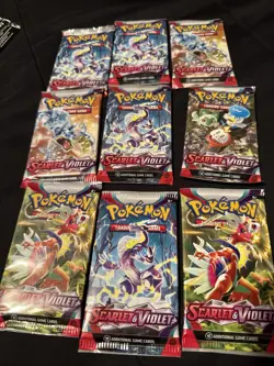 Pokemon Scarlet And Violet Packs Lot Of 9 - Image 1