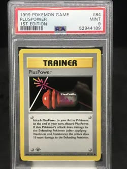 Pokemon PSA 9 1st Edition Shadowless Pluspower 84/102 Base Set - Image 1