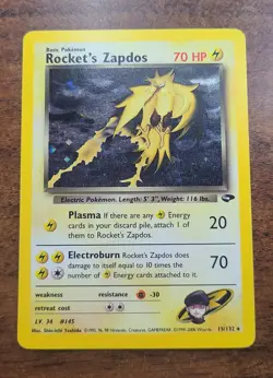 Pokemon 2000 Gym Challenge Rockets Zapdos Holo #15 Unlimited - Image 1