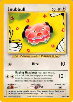 Snubbull 55/64 Common Neo Revelation Pokemon LP - Image 1