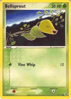 Bellsprout 53/112 Common FireRed & LeafGreen Pokemon HP/DMG - Image 1