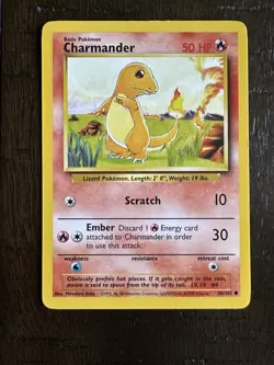 Pokemon TCG Charmander Base Set 46/102 Regular Unlimited Common - Image 1