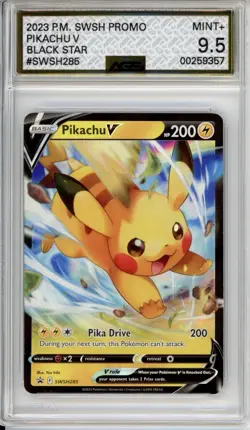 AGS 9.5 Pikachu V Pokemon Black Star Promo Holo SWSH285 - Image 1