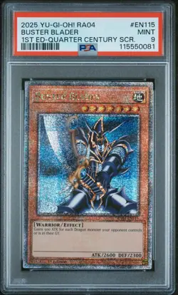 Yu-Gi-Oh! TCG Buster Blader 1st Edition Quarter Century SCR RA04 EN115 PSA 9 - Image 1