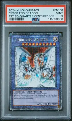 2024 Yu-Gi-Oh Cyber End Dragon RA03-EN156 Quarter Century Secret Rare PSA 9 - Image 1