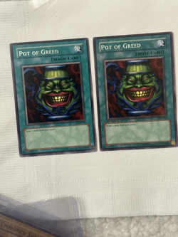 YUGIOH POT OF GREED LOB-119 UNLIMITED & SYE-040 1ST EDITION ACTUAL PICS NM - Image 1