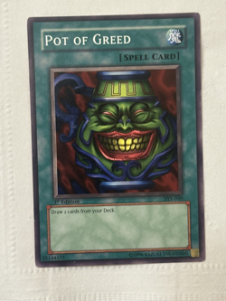 YUGIOH POT OF GREED LOB-119 UNLIMITED & SYE-040 1ST EDITION ACTUAL PICS NM - Image 3