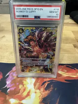 Monkey.D.Luffy OP10-118 Parallel Royal Blood One Piece CCG Secret Rare PSA 10 - Image 1