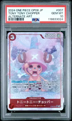 One Piece Japanese Op08 Two Legends 007 Tony Tony Chopper Alternate Art PSA 10 - Image 1