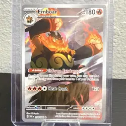 Pokemon TCG Scarlet & Violet White Flare Emboar Illustration Rare Card 098/086 - Image 1