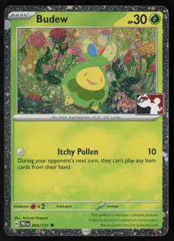 Pokemon Budew 004/131 Prize Pack Series Cards Cosmo Holo Pack Fresh - NM - Image 1