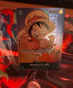 Monkey D Luffy P-037 1st Anniversary Tournament STAMP Promo Holo One Piece Card - Image 1