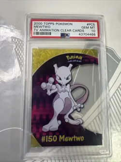 Mewtwo PC5 Pokemon Topps TV Animation Edition Series 2 Clear Card PSA 10 Gem - Image 1
