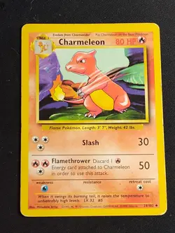 Charmeleon 024/102 Pokemon TCG Base Set Vintage WOTC Card Lightly Played LP - Image 1