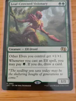 MTG Leaf-Crowned Visionary 0683 J25 / Foundations M/NM Free UK P&P - Image 1