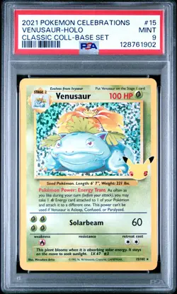 2021 POKEMON CELEBRATIONS CLASSIC COLL #15 VENUSAUR-HOLO PSA 9 - Image 1
