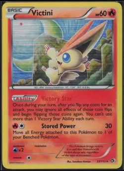 Victini 23/113 Holo Rare Legendary Treasures Pokemon Lightly Played - Image 1