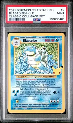 PSA 9 Blastoise Base Celebrations Classic Collection Set Pokemon Holo #2 Mint - Image 1