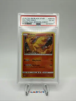 PSA 6 Moltres SM143 Holo Promo - 2018 Pokemon Black Star Collector's Chest - Image 2