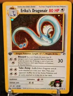 Erika's Dragonair - 4/132 - Pokemon Gym Heroes 1st Edition Holo Rare WOTC MP - Image 1