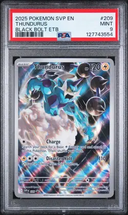 2025 POKEMON SVP EN-SV BLACK STAR PROMO #209 THUNDURUS PSA 9 - Image 1