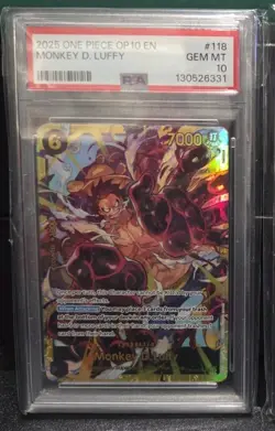 Monkey D. Luffy OP10-118 One Piece Royal Blood SEC PSA 10 GEM MINT & OP06-118 - Image 1