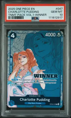 2025 One Piece English OP06-047 Charlotte Pudding Winner PSA 10 - Image 1