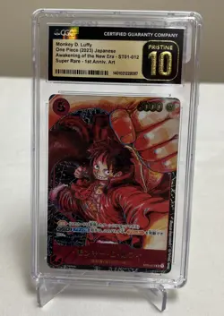 One Piece CCG Awakening of the New Era ST01-012 Monkey D. Luffy CGC 10 PRISTINE - Image 1