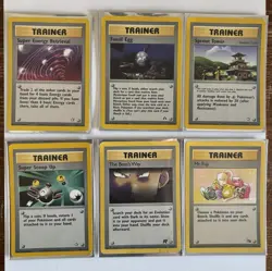 Pokemon Trainer Card Lot (6) WOTC Vintage 1999-2001 - Fossil Egg, Mr. Fuji - Image 1