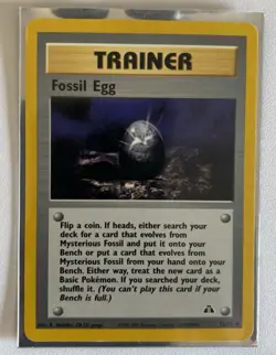 Pokemon Trainer Card Lot (6) WOTC Vintage 1999-2001 - Fossil Egg, Mr. Fuji - Image 3