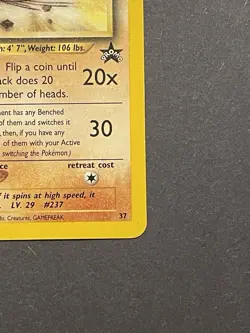 Hitmontop #37 - Black Star Promo - WoTC Pokemon Card - LP - Image 3