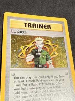 Lt. Surge 17/132 Holo Rare Pokemon TCG Card Gym Heroes Trainer MP SWIRL🌀🌀 - Image 5