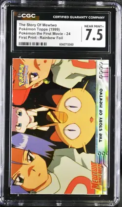 CGC 7.5 Topps Mewtwo Strikes Back: The Story of Mewtwo #24 RAINBOW FOIL Card psa - Image 2