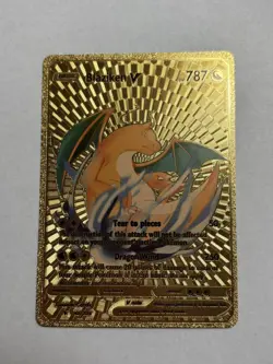 Blaziken V ( Dragonite ) 162/203 HP 787 Gold Foil Fan Art Display Card RARE NM - Image 1