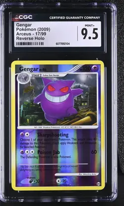 CGC 9.5 MINT+ Gengar 2009 Arceus 17/99 Reverse Holo Pokemon Card - Image 1